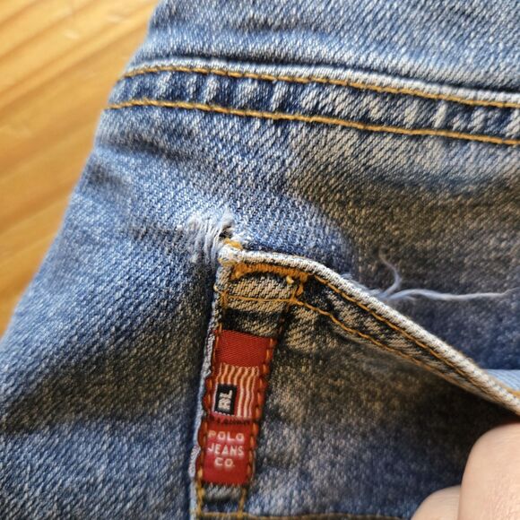 Vintage Polo Jeans Co. Ralph Lauren Size 6 Capri Ankle Zip Jean Denim Y2K Flag - Picture 9 of 10